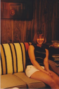 Teenage years. Awkward for everyone. But hey, check out the awesome multi-colored blanket behind me.